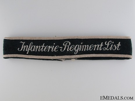 German Army Infanterie-Regiment List Cuff Title Obverse