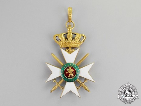 Military Order for Bravery, I Class Grand Officer Officer (letters on green background) Obverse
