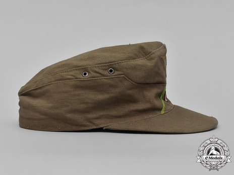 German Army Panzer Grenadier NCO/EM's Tropical Visored Field Cap M43 with Soutache Right Side