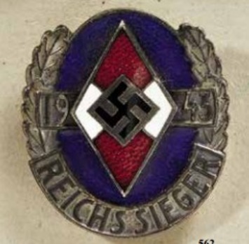 HJ Championship Badge, in Silver (Reichssieger 1943) Obverse