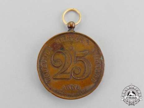 Military Long Service Medal, in Bronze Reverse