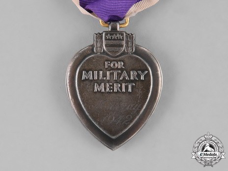 Purple Heart (in silver, privately engraved) Reverse 