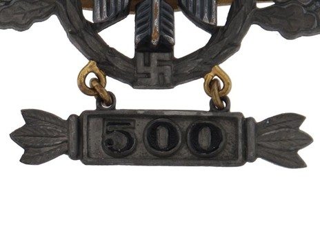 Short-Range Day Fighter Clasp, in Gold (with "500" pendant) Detail
