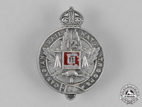 12th Battalion Railway Troops Officers Cap Badge Obverse