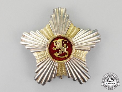 Order of the Lion of Finland, Civil Division, Commander Grand Cross Breast Star Obverse