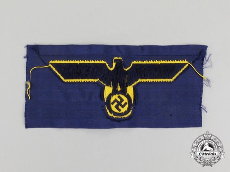 Kriegsmarine Blue Uniform Embroidered Breast Eagle (Machine-Embroidered) Reverse