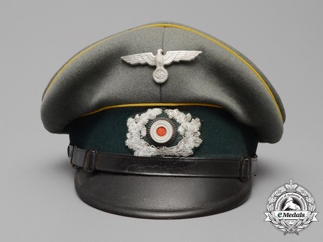 German Army Post-1936 Signals NCO/EM's Visor Cap Front