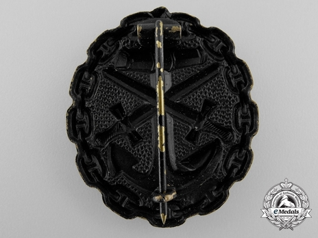 Naval Wound Badge, in Black (in tombac) Reverse