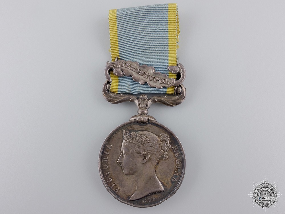 Silver medal with sebastopol clasp stamped w. wyon r.a. b. wyon sc. obverse