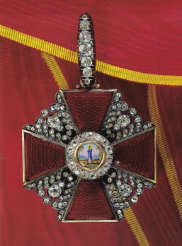 Order of St. Anne, Type II, Civil Division, I Class Set of Insignia in Diamonds, c.1850