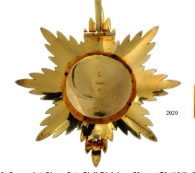 Order of St. Anne I & II, Type II, Civil Division, Class Breast Star, by A. Keibel (in silver) Reverse