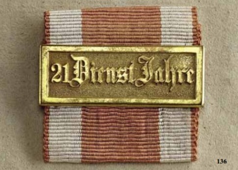 Military Long Service Bar, Type II, I Class for 21 Years Obverse