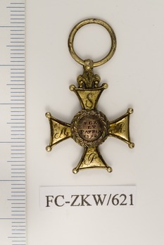Order of Virtuti Militari, Type II, Gold Cross (1807-1831) Reverse
