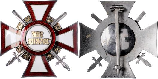 Military Merit Cross, Type II, Military Division, I Class Cross (with III Class & swords) Obverse and Reverse