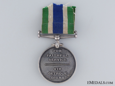South African Police Medal for Faithful Service (Named) Reverse
