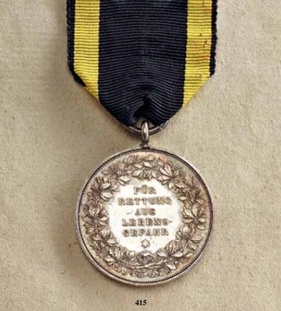Life Saving Medal, in Silver Reverse