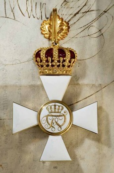 Order of the Red Eagle, Type V, Civil Division, I Class Cross (with crown & oak leaves, in gold) Reverse