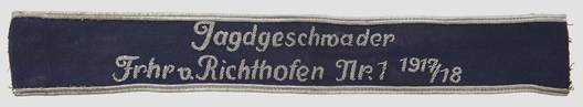 Luftwaffe Jagdgeschwader 1917/18 Cuff Title (NCO/EM version) Obverse