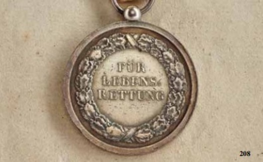 Life Saving Medal, Type I, in Silver Reverse