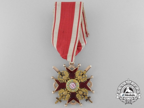 Order of Saint Stanislaus, Type II, Military Division, III Class Cross (in Gold)