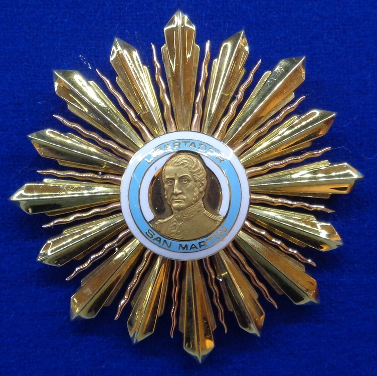 Order of the liberator general san martin grand cross star 2nd model %28argentina%29   tallinn museum of orders