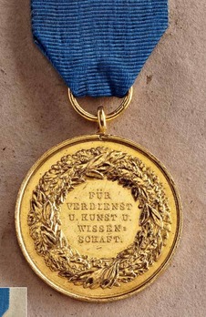 Service Medal for Art and Science, Type II, in Gold Reverse