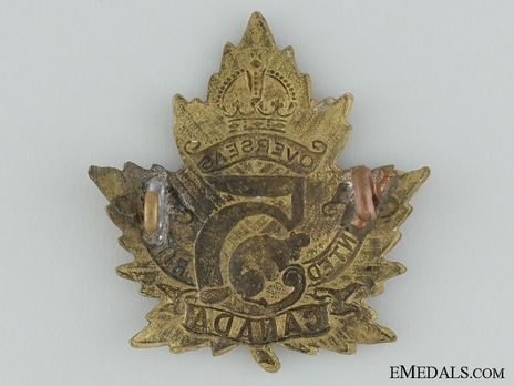 5th Mounted Rifle Battalion Other Ranks Cap Badge Reverse
