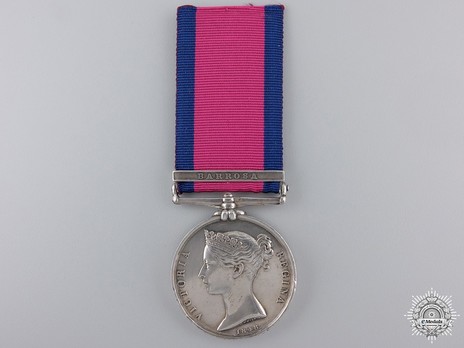Silver Medal (with "BARROSA" clasp) Obverse