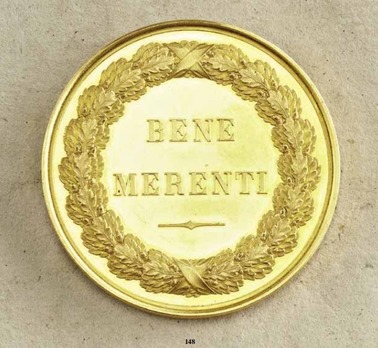 Bene Merenti, Type I, Small Gold Medal Reverse