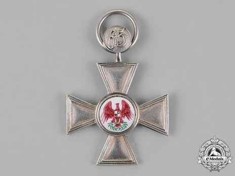 Order of the Red Eagle, Civil Division, Type V, IV Class Cross (with jubilee number 65) Obverse