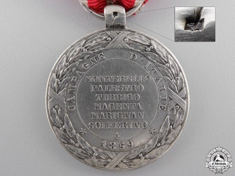 Silver Medal (stamped "BARRE") Reverse