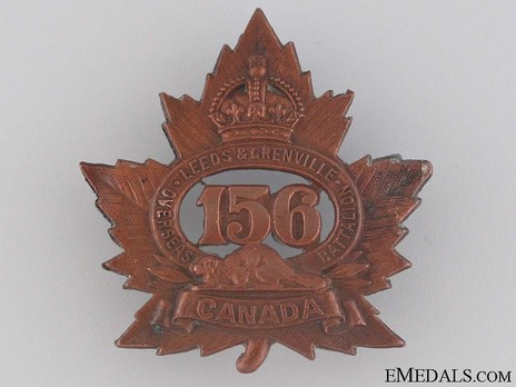 156th Infantry Battalion Other Ranks Cap Badge (Void) Obverse