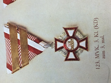 Military Merit Cross, Type II, Military Division, III Class Cross (with two bars)