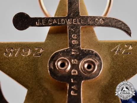 J.E Caldwell mark on US Daughters of 1812 Badge