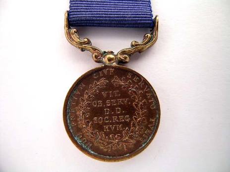 Bronze Medal (for "unsuccessful" rescues, 1837-1867) Reverse