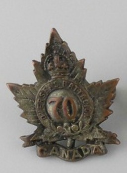 70th Infantry Battalion Other Ranks Collar Badge Obverse
