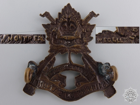 Fusiliers Du St. Laurent Other Ranks Cap Badge Reverse