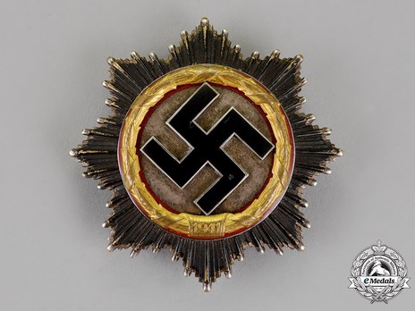 German Cross, in Gold, by Deschler (4 rivets, "1", tombac) Obverse