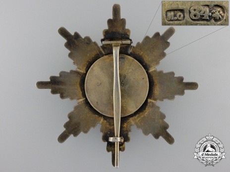 Order of St. Alexander, Type I, II Class Grand Cross Breast Star Reverse