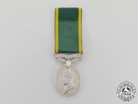 Silver Medal (for Territorial Forces, with King George VI "INDIAE IMP" effigy) Obverse
