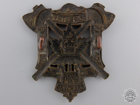 224th Forestry Battalion Other Ranks Cap Badge (Small Central Crown) Reverse
