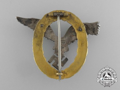 Combined Pilot/Observer Badge (2nd Model) (in tombac) Reverse