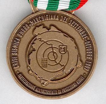 Commemorative Medal for the Emergency in Umbria and Marche 1997, in Bronze Obverse