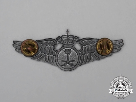 Pilot's Wings (with silvered metal, c.1970) Reverse