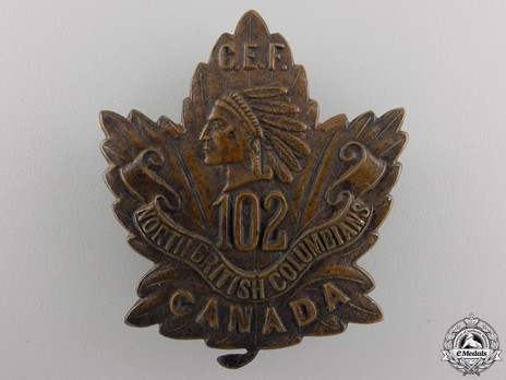102nd Infantry Battalion Other Ranks Cap Badge Obverse