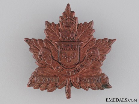 27th Infantry Battalion Other Ranks Cap Badge Obverse