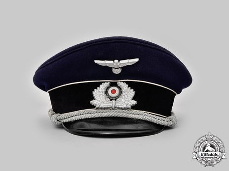 Reichsbahn Bahnpolizei/Bahnschutz Officer Visor Cap (Blue version) Front