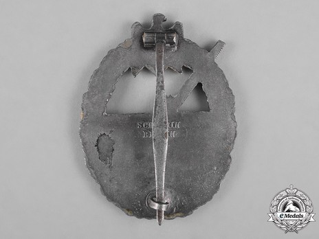 Coastal Artillery War Badge, by C. Schwerin (in zinc) Reverse