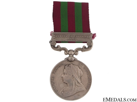 Silver Medal (with "RELIEF OF CHITRAL 1895" clasp) (1896-1901) Obverse
