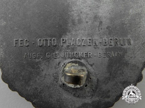 Coastal Artillery War Badge, by C. E. Juncker (in zinc) Detail